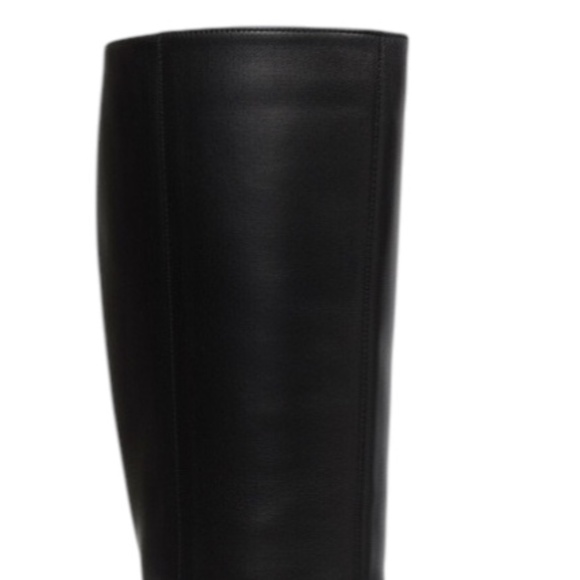 COACH Della Tall Black Boots Knee High Wedge Heel Womens Size 6B w/ 4" Heel - Picture 14 of 15